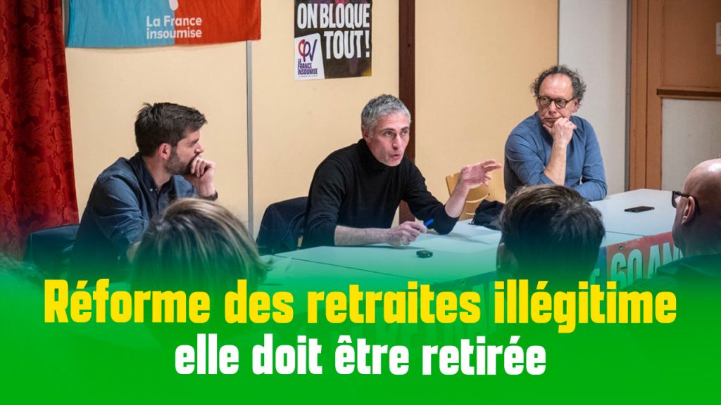 Jérôme Legavre, député LFI-Nupes, militant au POI, intervenant lors de la réunion publique, du 18 mars 2023 à Auxerre.
